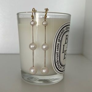 Chan Luu Tiered Floating White Pearl Earrings